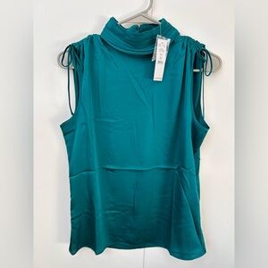 White House Black Market Teal/Emerald Sleeveless Blouse